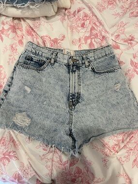 Urban Outfitters Light Wash Distressed High-Rise Jean Shorts